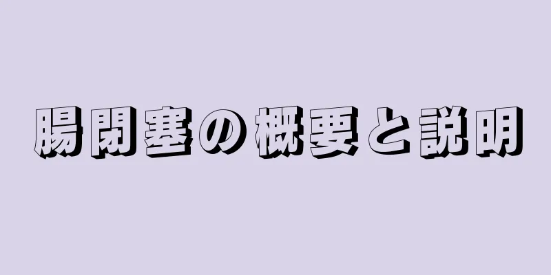 腸閉塞の概要と説明