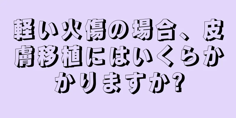 軽い火傷の場合、皮膚移植にはいくらかかりますか?