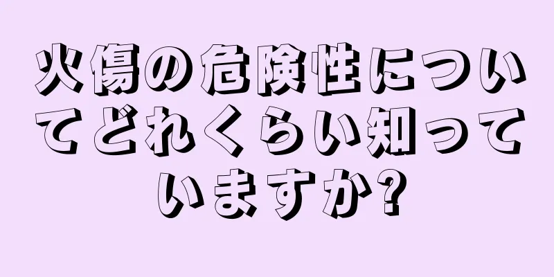 火傷の危険性についてどれくらい知っていますか?