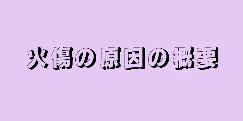 火傷の原因の概要
