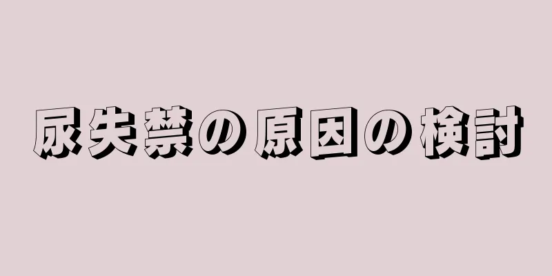 尿失禁の原因の検討