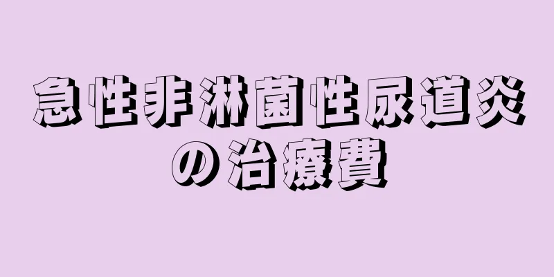 急性非淋菌性尿道炎の治療費