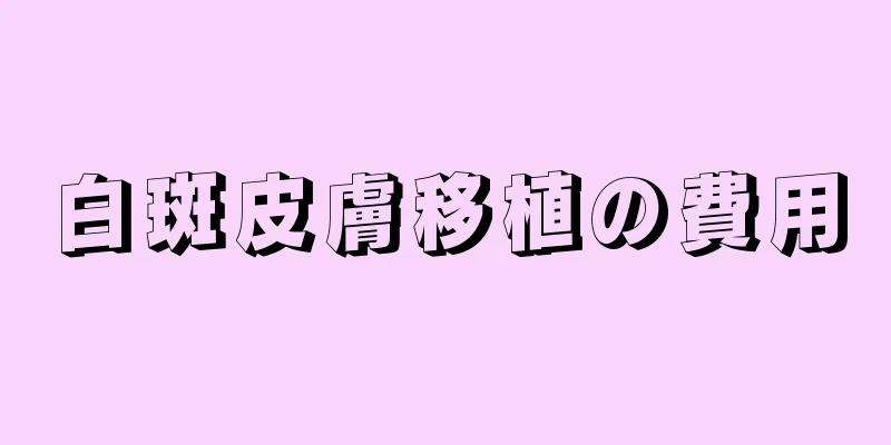 白斑皮膚移植の費用