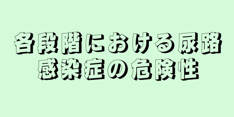 各段階における尿路感染症の危険性