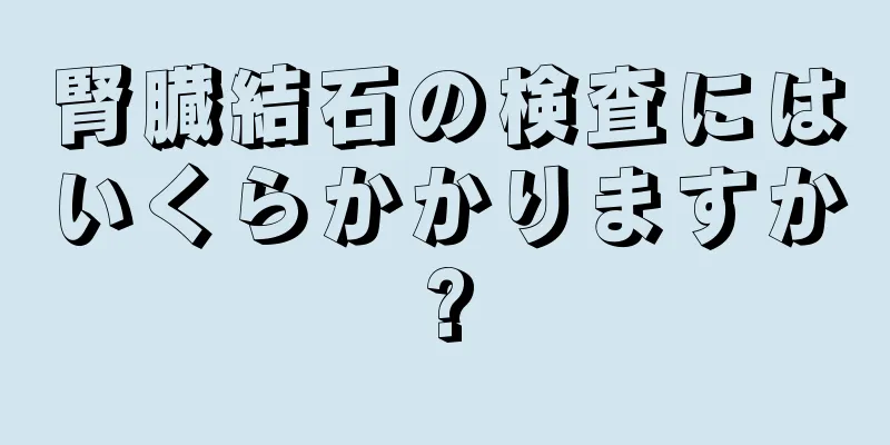 腎臓結石の検査にはいくらかかりますか?