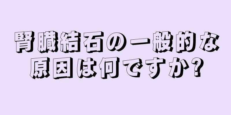 腎臓結石の一般的な原因は何ですか?