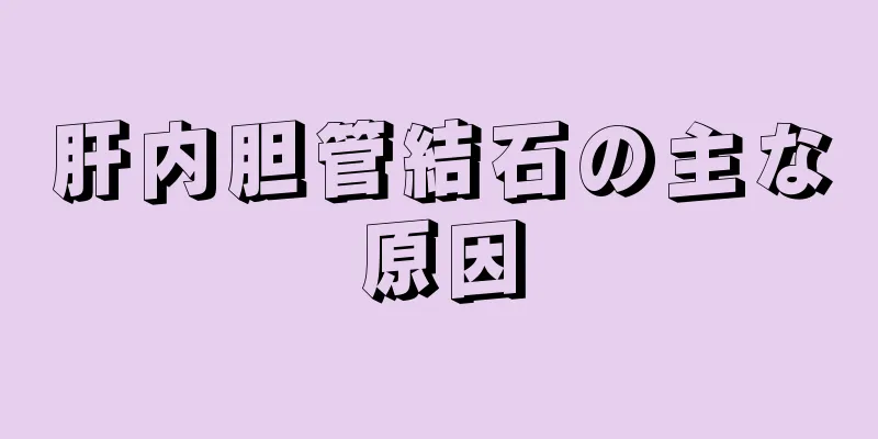 肝内胆管結石の主な原因