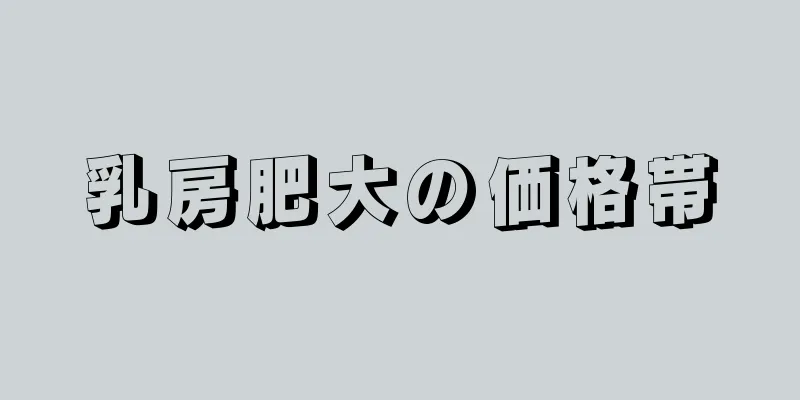 乳房肥大の価格帯