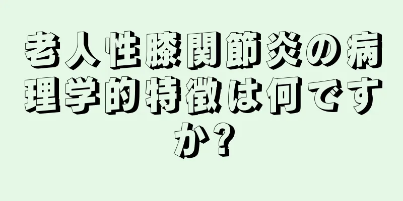 老人性膝関節炎の病理学的特徴は何ですか?