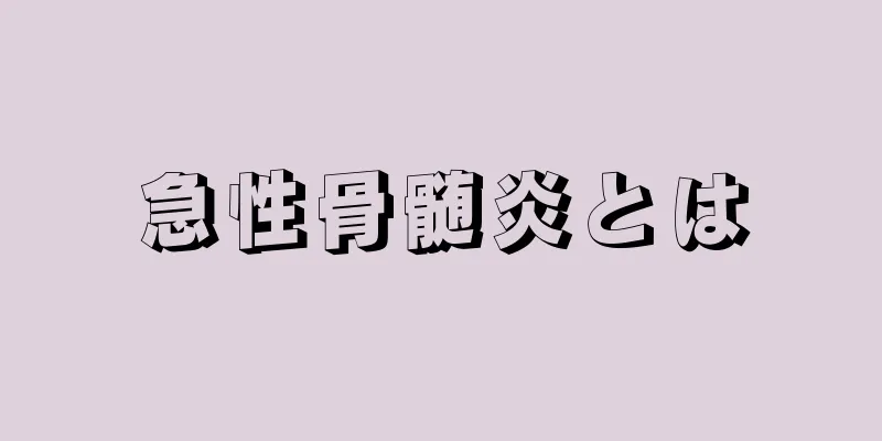 急性骨髄炎とは