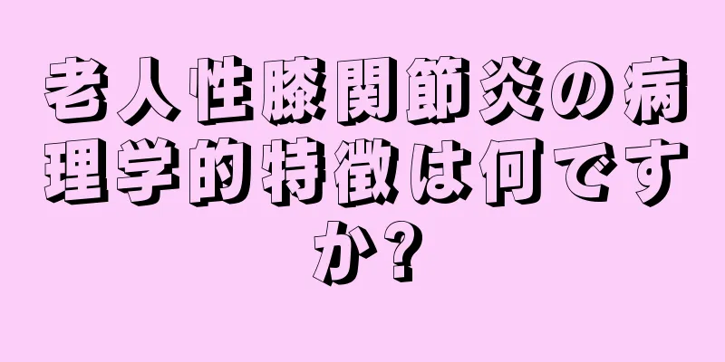 老人性膝関節炎の病理学的特徴は何ですか?