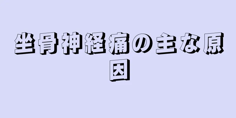 坐骨神経痛の主な原因