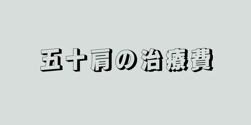 五十肩の治療費