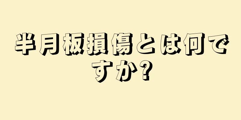 半月板損傷とは何ですか?