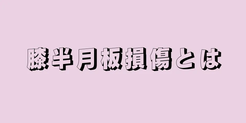 膝半月板損傷とは