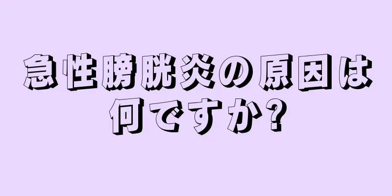 急性膀胱炎の原因は何ですか?
