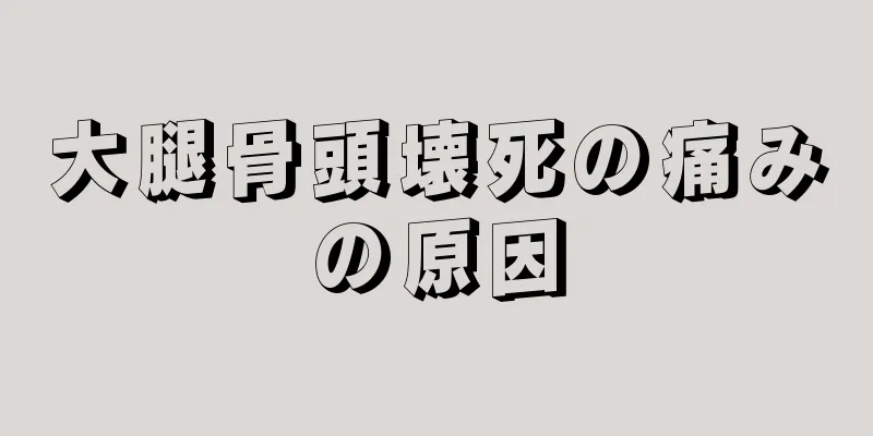 大腿骨頭壊死の痛みの原因