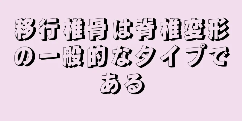 移行椎骨は脊椎変形の一般的なタイプである