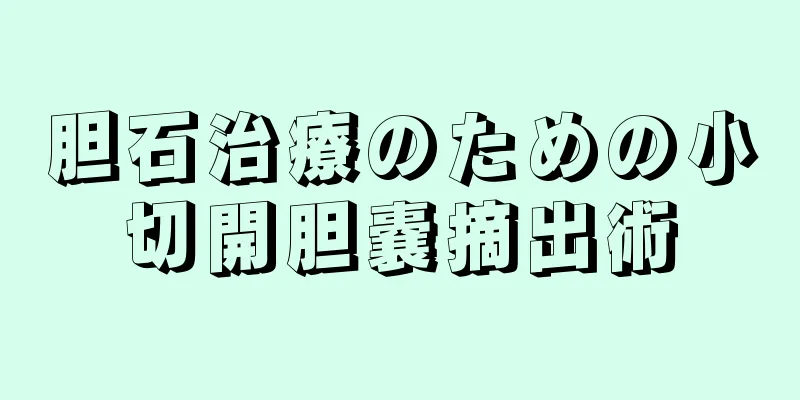 胆石治療のための小切開胆嚢摘出術