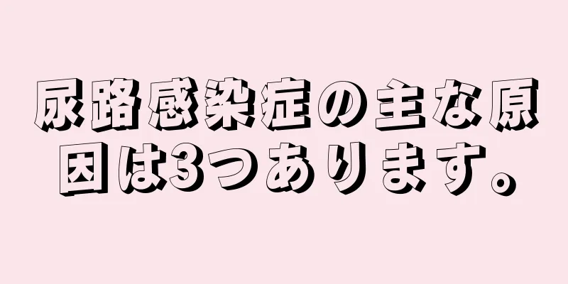 尿路感染症の主な原因は3つあります。