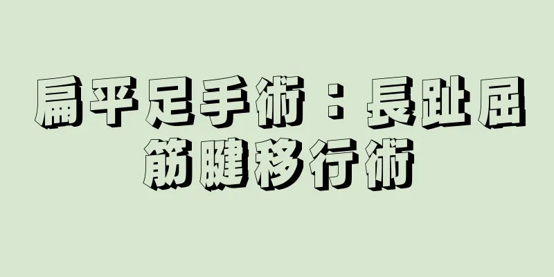 扁平足手術：長趾屈筋腱移行術