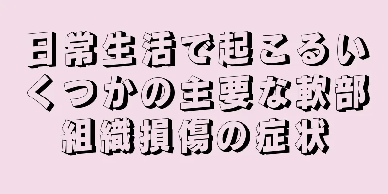 日常生活で起こるいくつかの主要な軟部組織損傷の症状