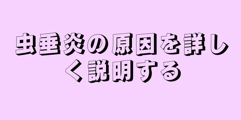 虫垂炎の原因を詳しく説明する