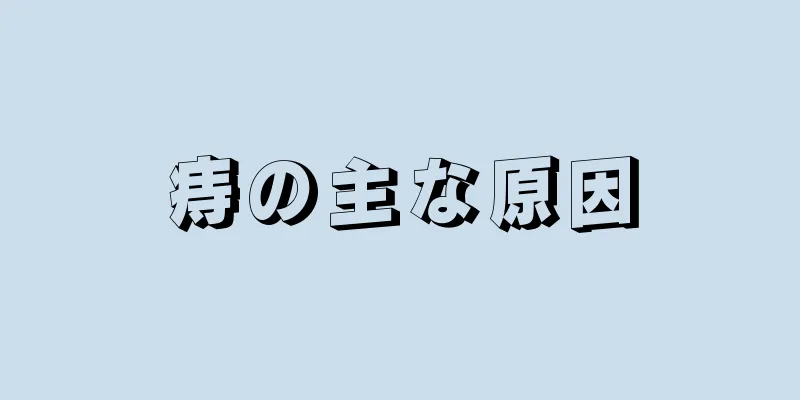 痔の主な原因