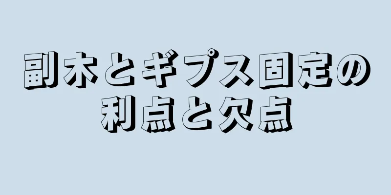 副木とギプス固定の利点と欠点
