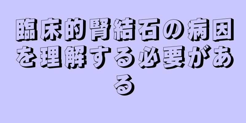 臨床的腎結石の病因を理解する必要がある