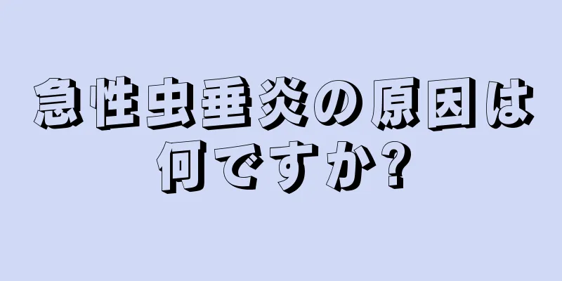 急性虫垂炎の原因は何ですか?