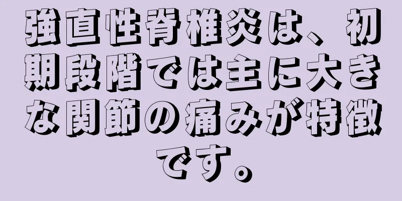 強直性脊椎炎は、初期段階では主に大きな関節の痛みが特徴です。