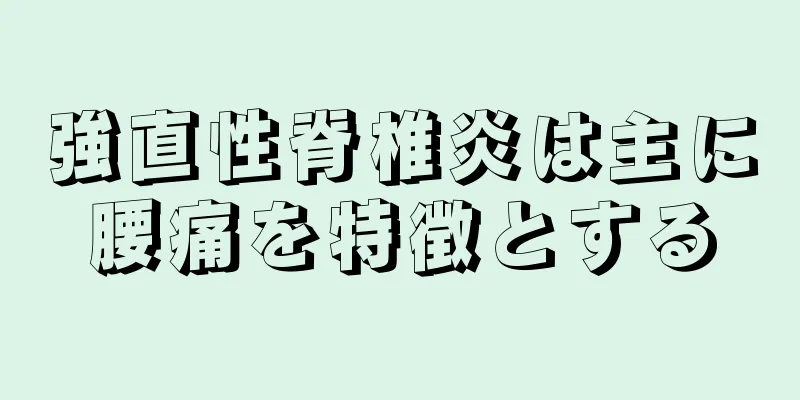 強直性脊椎炎は主に腰痛を特徴とする