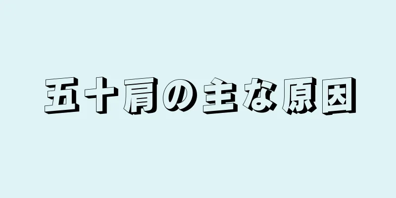 五十肩の主な原因