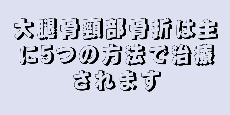 大腿骨頸部骨折は主に5つの方法で治療されます