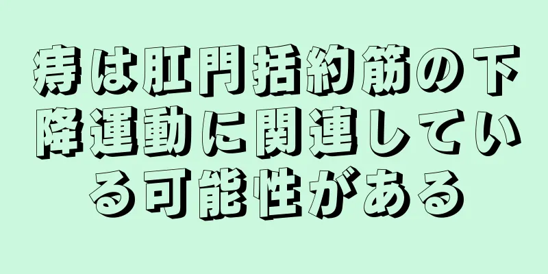 痔は肛門括約筋の下降運動に関連している可能性がある