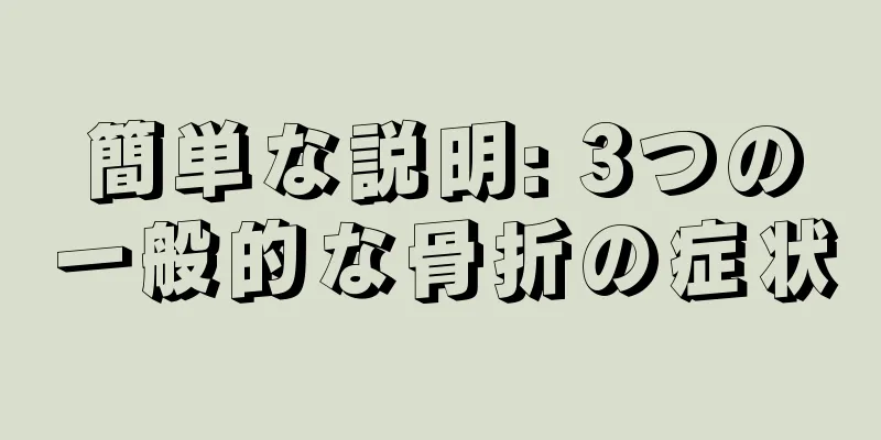 簡単な説明: 3つの一般的な骨折の症状