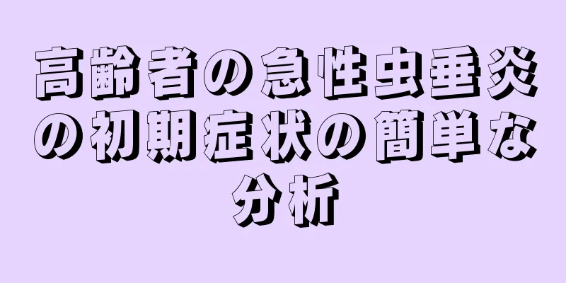 高齢者の急性虫垂炎の初期症状の簡単な分析