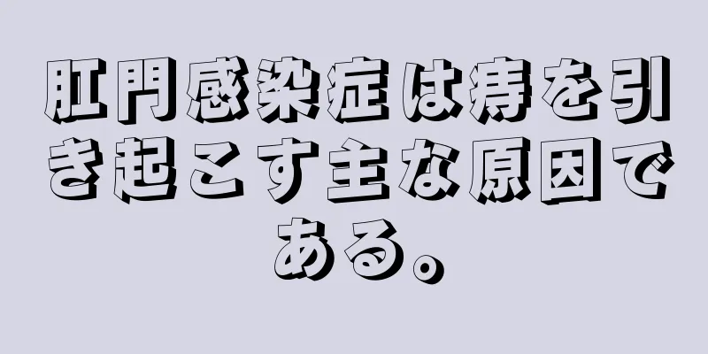 肛門感染症は痔を引き起こす主な原因である。