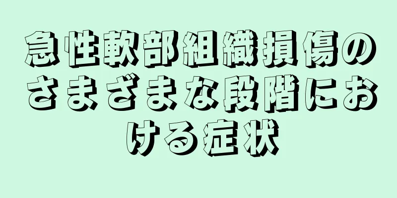 急性軟部組織損傷のさまざまな段階における症状