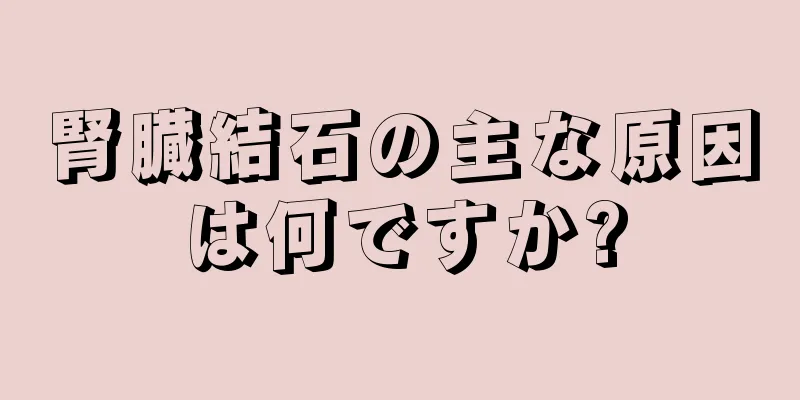腎臓結石の主な原因は何ですか?