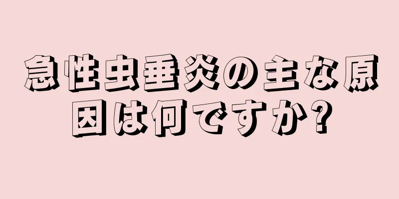 急性虫垂炎の主な原因は何ですか?