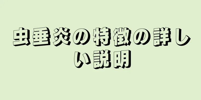 虫垂炎の特徴の詳しい説明