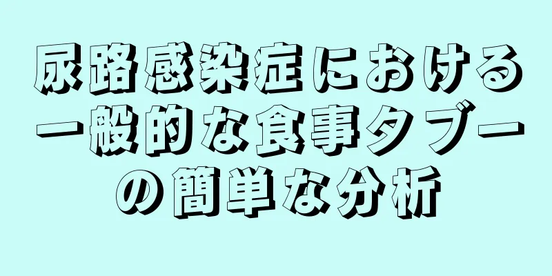 尿路感染症における一般的な食事タブーの簡単な分析