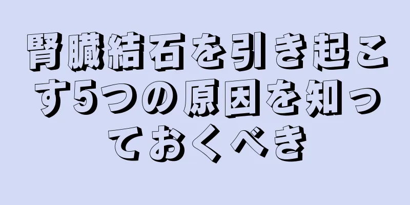 腎臓結石を引き起こす5つの原因を知っておくべき