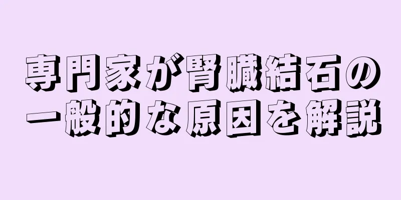 専門家が腎臓結石の一般的な原因を解説