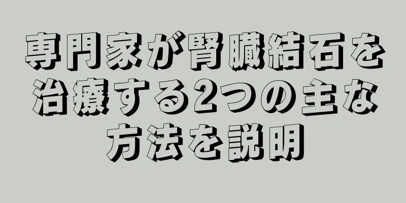 専門家が腎臓結石を治療する2つの主な方法を説明