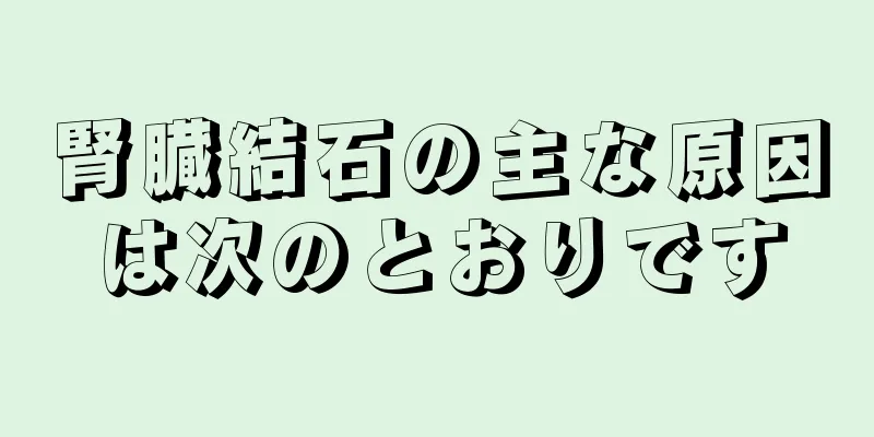 腎臓結石の主な原因は次のとおりです
