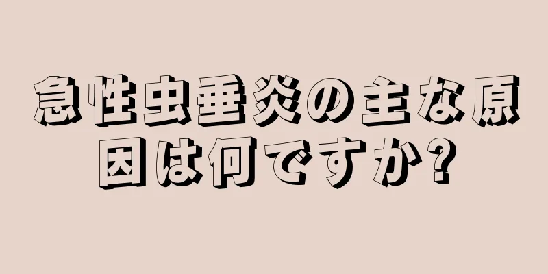 急性虫垂炎の主な原因は何ですか?