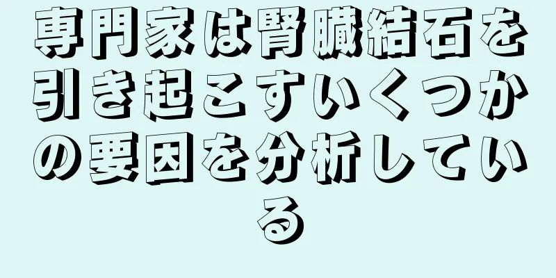 専門家は腎臓結石を引き起こすいくつかの要因を分析している